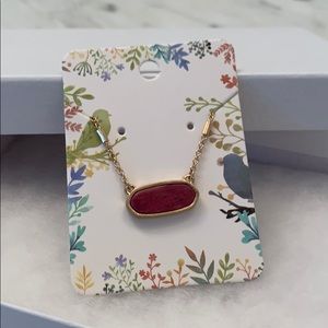 ⭐️ NEW Gold plated necklace with red pendant ⭐️